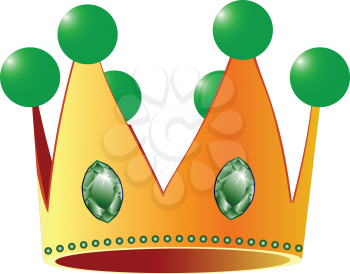 kings crown against white background; abstract vector art illustration