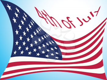 4th of july flag, abstract vector art illustration