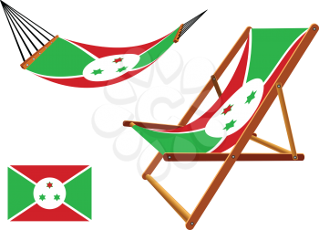 burundi hammock and deck chair set against white background, abstract vector art illustration
