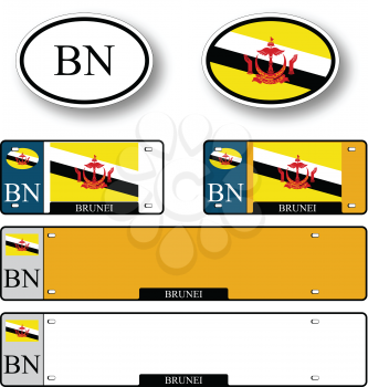 brunei auto set against white background, abstract vector art illustration, image contains transparency