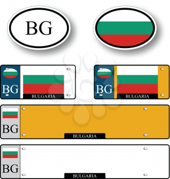 bulgaria auto set against white background, abstract vector art illustration, image contains transparency
