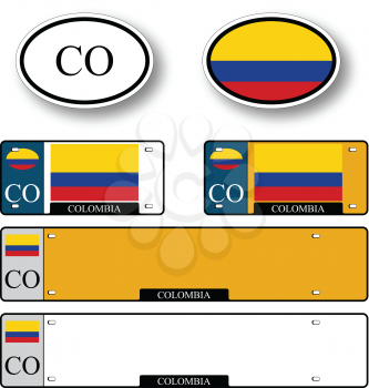 colombia auto set against white background, abstract vector art illustration, image contains transparency