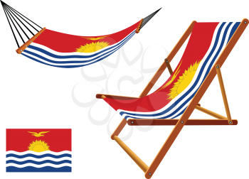 kiribati hammock and deck chair set against white background, abstract vector art illustration