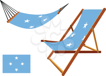 micronesia hammock and deck chair set against white background, abstract vector art illustration
