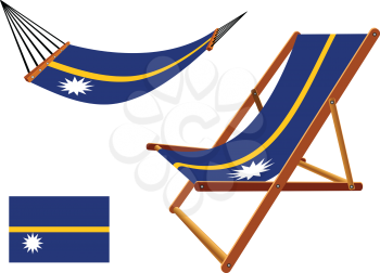 nauru hammock and deck chair set against white background, abstract vector art illustration