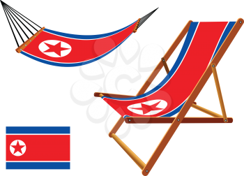 north korea hammock and deck chair set against white background, abstract vector art illustration