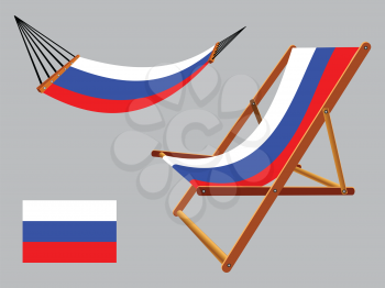 russian federation hammock and deck chair set against gray background, abstract vector art illustration