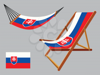 slovakia hammock and deck chair set against gray background, abstract vector art illustration