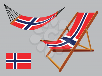 svalbard hammock and deck chair set against gray background, abstract vector art illustration