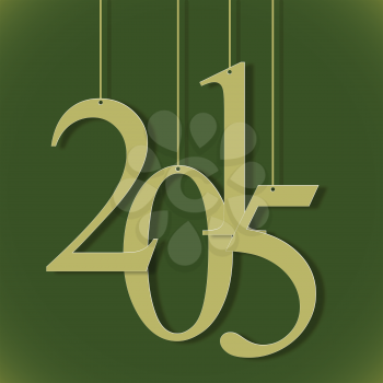 2015 hanged numbers, abstract vector art illustration, image contains transparency