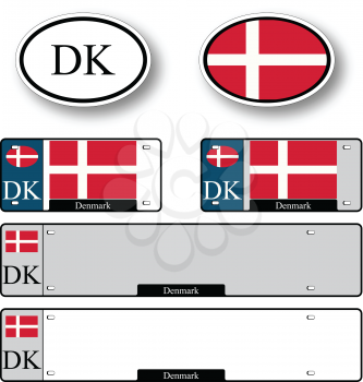 denmark auto set against white background, abstract vector art illustration, image contains transparency