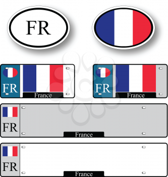 france auto set against white background, abstract vector art illustration, image contains transparency