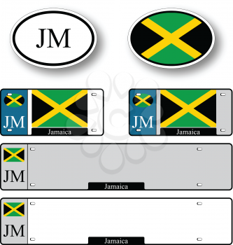 jamaica auto set against white background, abstract vector art illustration, image contains transparency