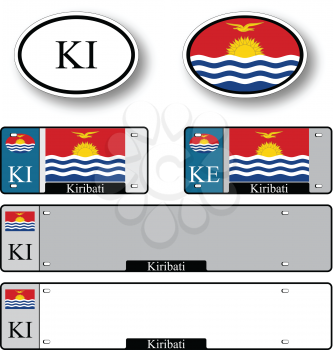 kiribati auto set against white background, abstract vector art illustration, image contains transparency
