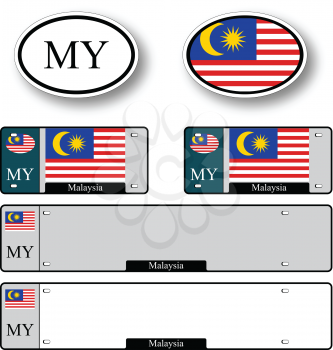 malaysia auto set against white background, abstract vector art illustration, image contains transparency