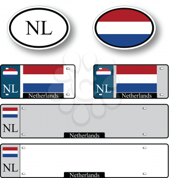 netherlands auto set against white background, abstract vector art illustration, image contains transparency