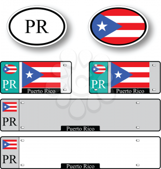 puerto rico auto set against white background, abstract vector art illustration, image contains transparency