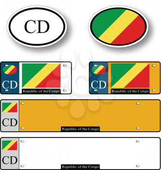 republic of the congo auto set against white background, abstract vector art illustration, image contains transparency