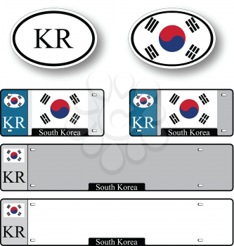 south korea auto set against white background, abstract vector art illustration, image contains transparency