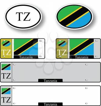 tanzania auto set against white background, abstract vector art illustration, image contains transparency