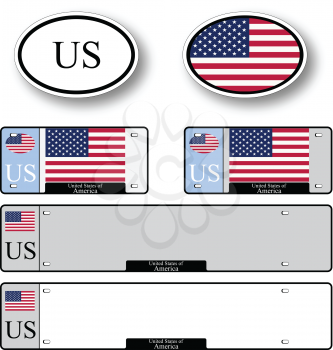 united states of america auto set against white background, abstract vector art illustration, image contains transparency