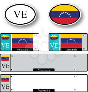 venezuela auto set against white background, abstract vector art illustration, image contains transparency