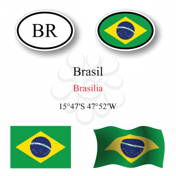 brasil icons set icons set against white background, abstract vector art illustration, image contains transparency