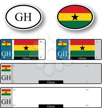 ghana auto set against white background, abstract vector art illustration, image contains transparency
