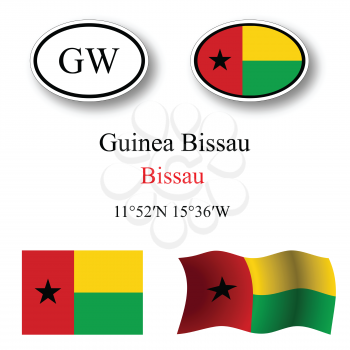 guinea bissau icons set against white background, abstract vector art illustration, image contains transparency
