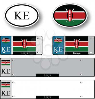 kenya auto set against white background, abstract vector art illustration, image contains transparency
