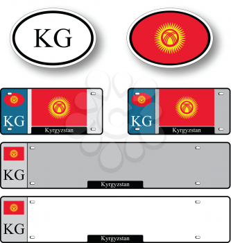 kyrgyzstan auto set against white background, abstract vector art illustration, image contains transparency