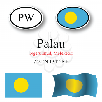palau icons set against white background, abstract vector art illustration, image contains transparency
