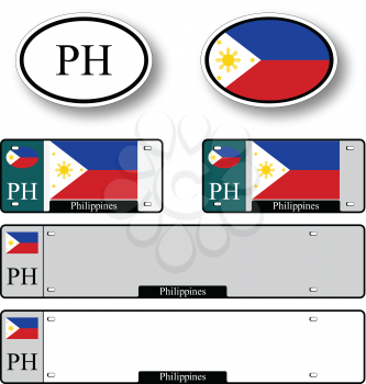 philippines auto set against white background, abstract vector art illustration, image contains transparency