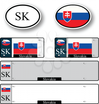 slovakia auto set against white background, abstract vector art illustration, image contains transparency
