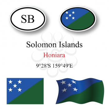 solomon islands icons set against white background, abstract vector art illustration, image contains transparency