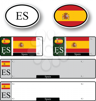 spain auto set against white background, abstract vector art illustration, image contains transparency