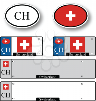 switzerland auto set against white background, abstract vector art illustration, image contains transparency