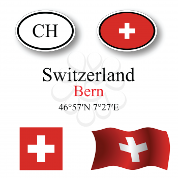 switzerland set against white background, abstract vector art illustration, image contains transparency