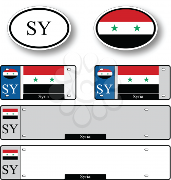 syria auto set against white background, abstract vector art illustration, image contains transparency