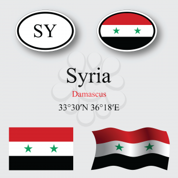 syria set against gray background, abstract vector art illustration, image contains transparency