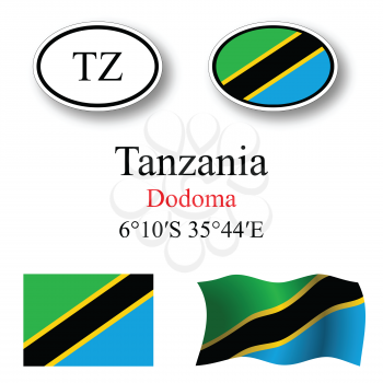 tanzania set against white background, abstract vector art illustration, image contains transparency