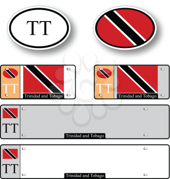 trinidad and tobago auto set against white background, abstract vector art illustration, image contains transparency