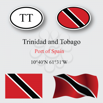 trinidad and tobago set against gray background, abstract vector art illustration, image contains transparency