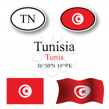 tunisia set against white background, abstract vector art illustration, image contains transparency