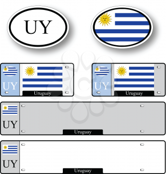 uruguay auto set against white background, abstract vector art illustration, image contains transparency
