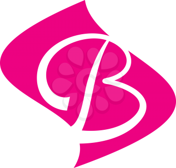 Royalty Free Clipart Image of a White B on Pink