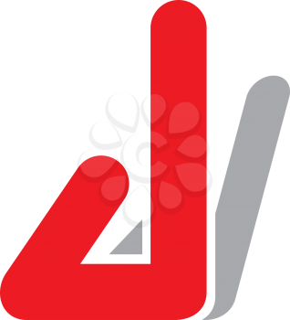 Royalty Free Clipart Image of a Lower Case D in Red With Grey
