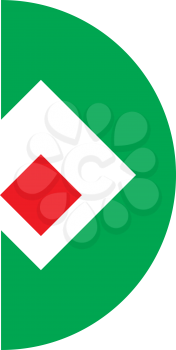 Royalty Free Clipart Image of a D Design in Red, White and Green