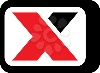 Royalty Free Clipart Image of an X