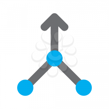 Royalty Free Clipart Image of an Arrow With Three Blue Dots